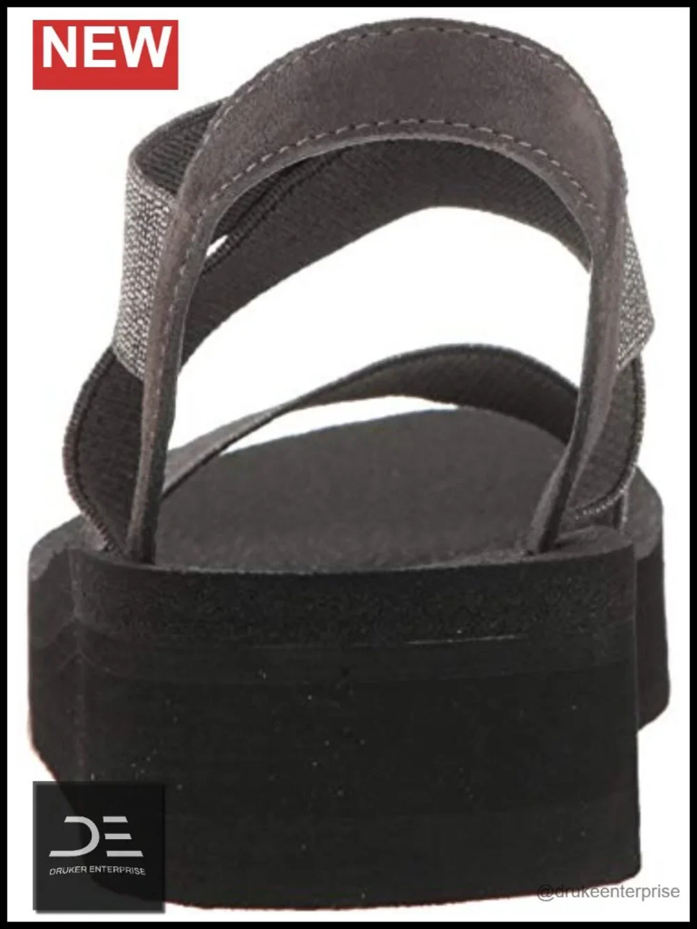 Criss Cross Stretch Elastic Lightweight Wedge Sandal with Rhinestones
